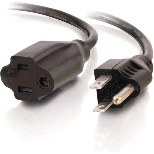 C2G 3ft 18 AWG Outlet Saver Power Extension Cord (NEMA 5-15P to NEMA 5-15R) - Power Cable