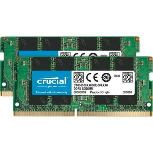 Crucial 32GB (2pk 16GB) 3200MHz Speed Pc4-25600 DDR4 SodimM Laptop Memory Kit