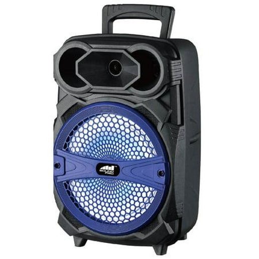 NAXA Electronics NDS-8004 Black 8-Inch Portable Party Speaker with LED Lighting Effects