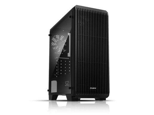Zalman S2 ATX Mid Tower Computer/PC Case with Full Acrylic Tinted Side Panel 120mm Fan Pre-installed (Black)