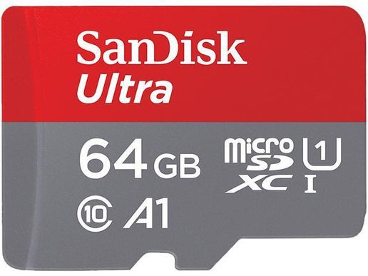 sandisk 64GB Ultra MicrosDHC UHS-I Memory Card with Adapter - 120MB/S, C10, U1, Full HD, A1, Micro SD Card