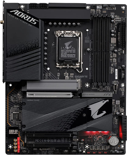 Gigabyte Z790 Aorus Elite AX LGA 1700 Intel Z790 ATX Motherboard with DDR5, Quad M.2, PCIE 5.0, USB 3.2 GEN2x2 Type-C, Intel Wifi 6E