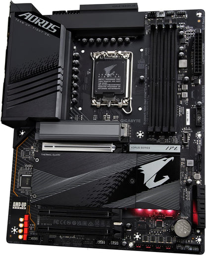 Gigabyte Z790 Aorus Elite AX LGA 1700 Intel Z790 ATX Motherboard with DDR5, Quad M.2, PCIE 5.0, USB 3.2 GEN2x2 Type-C, Intel Wifi 6E