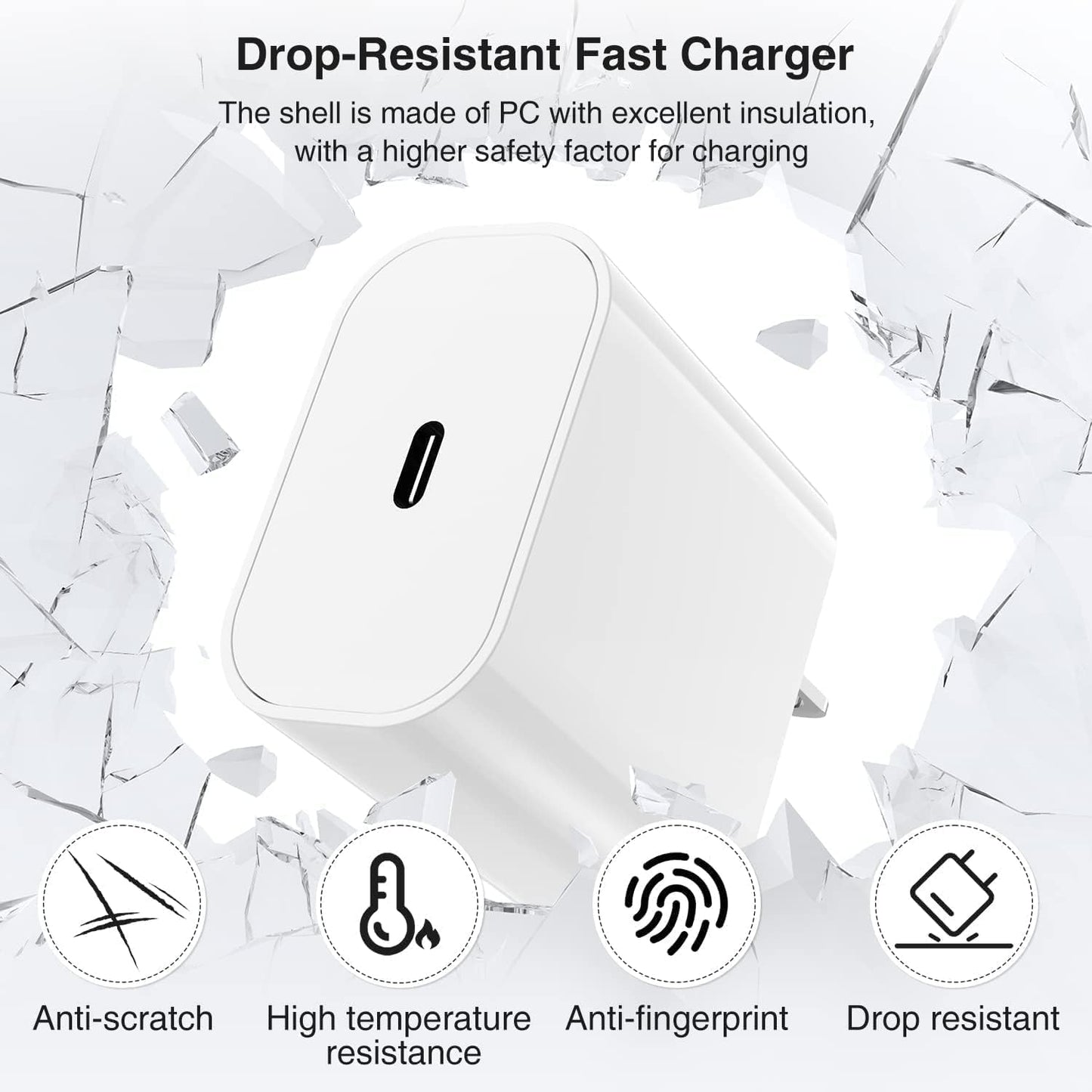 iPhone 15 Charger Block Type C to C Cable Cord Long,20W USB C Fast Charging