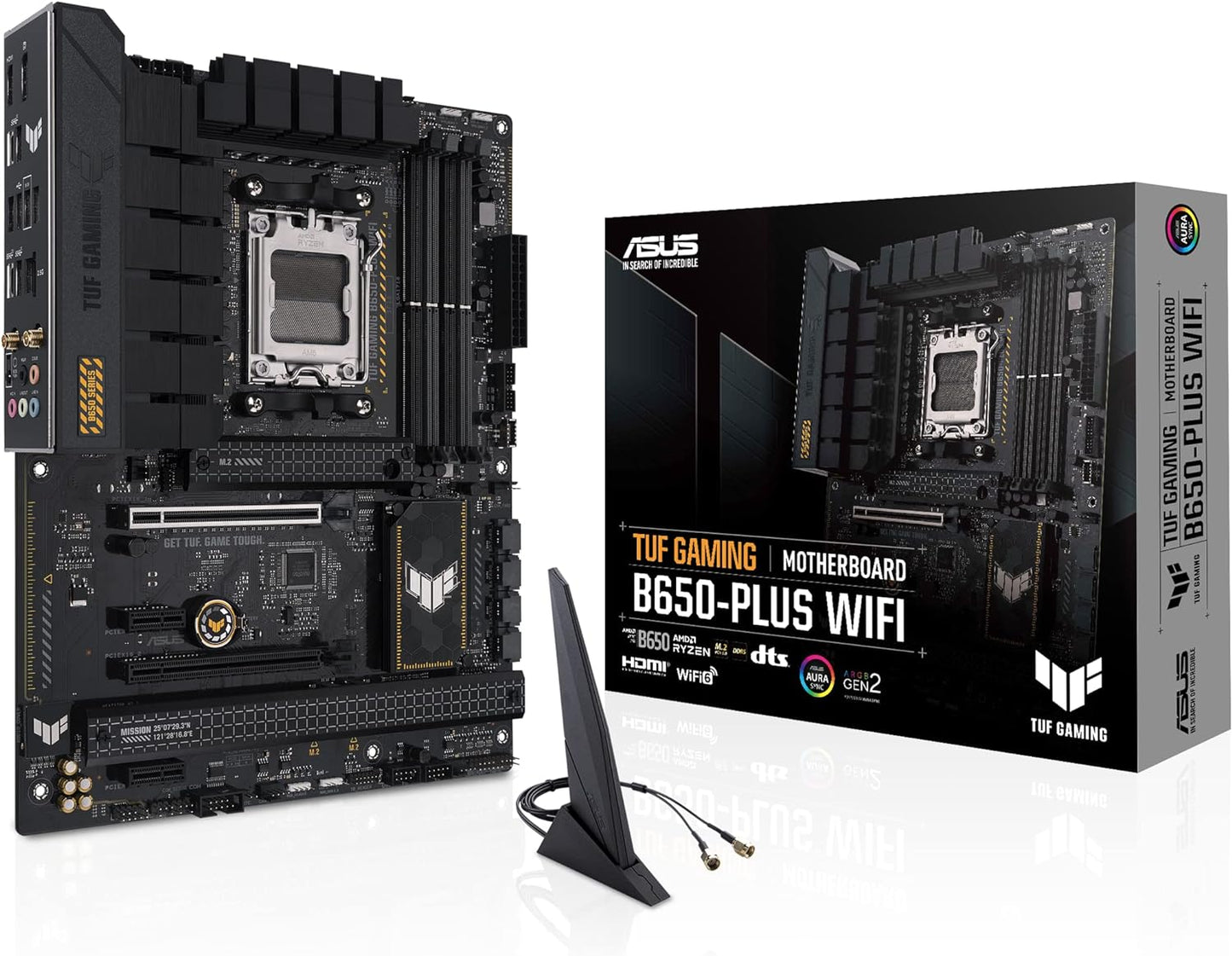 ASUS - TUF Gaming B650-Plus Wifi (Socket Am5) AMD B650 ATX DDR5 Wi-Fi 6 Motherboard - Black