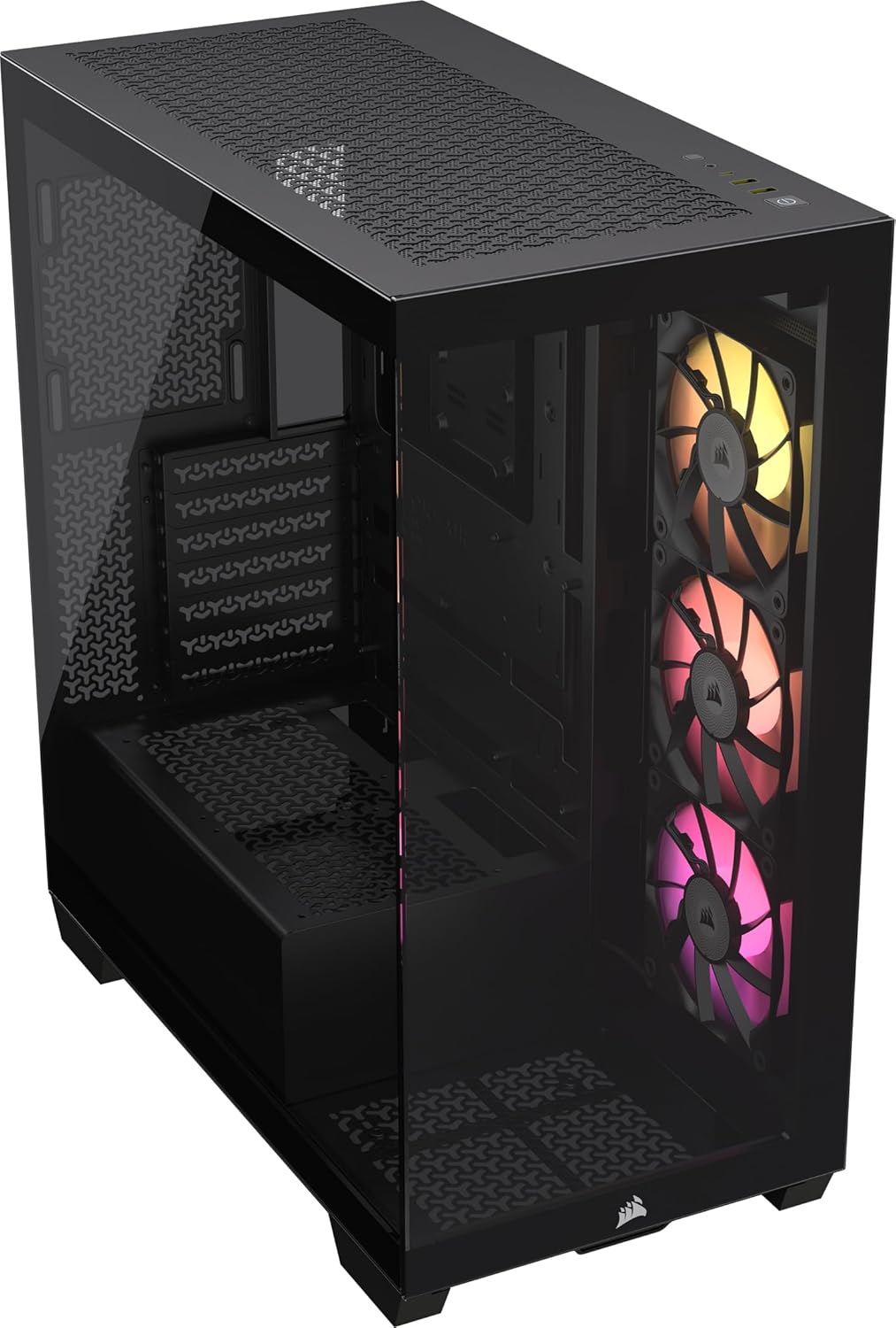 CORSAIR iCUE Link 3500X RGB Mid-Tower ATX PC Case – Panoramic Tempered Glass – 3X CORSAIR iCUE Link RX120 RGB Fans Included – Black