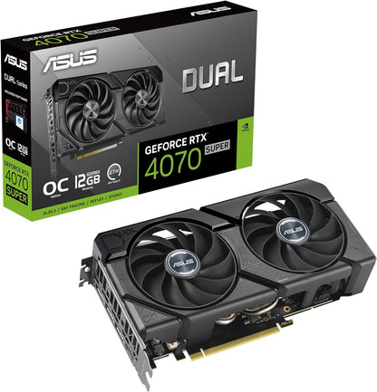 ASUS - Dual Nvidia GEForce RTX 4070 Super Evo OverClock 12GB GDDR6X PCI Express 4.0 Graphics Card - Black