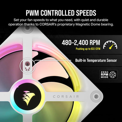 Corsair - ICUE Link QX120 RGB 120mm PWM Fans Starter Kit