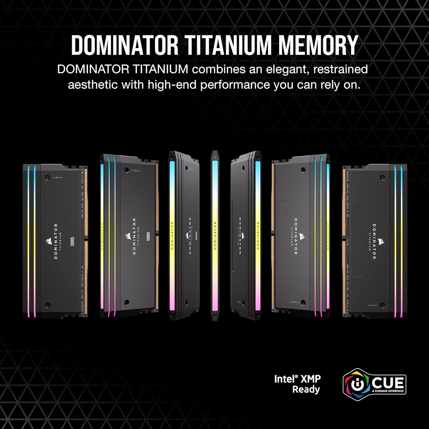 CORSAIR Dominator Titanium RGB DDR5 RAM 64GB (2x32GB) DDR5 6600MHz CL32 Intel XMP iCUE Compatible Computer Memory - Black