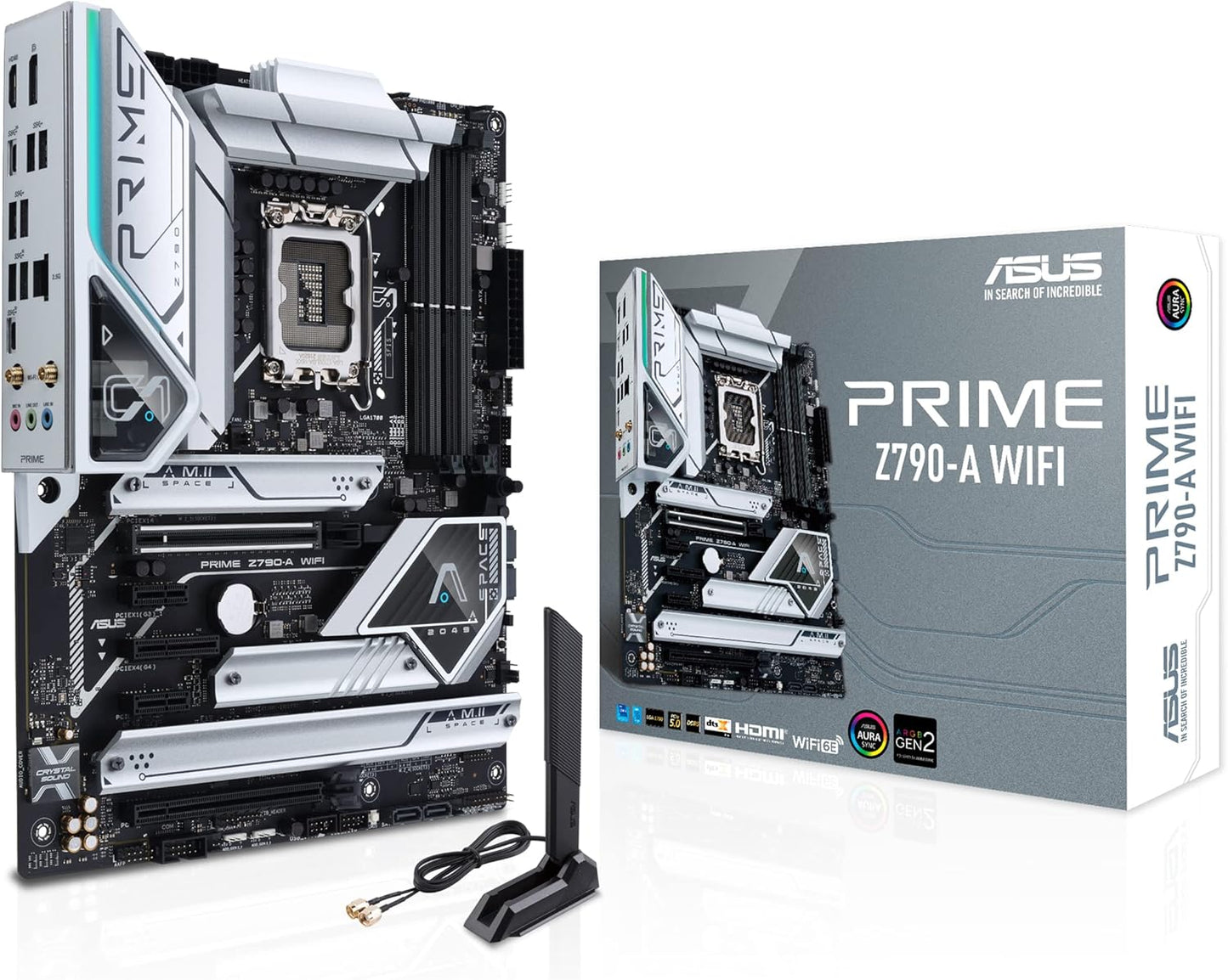 ASUS Prime Z790-A WiFi 6E LGA 1700(Intel 14th,13th&12th) ATX Motherboard (16+1 DrMOS, PCIe 5.0,DDR5,4X M.2 Slots,2.5 Gb LAN,USB 3.2 Gen 2 Front Panel Type-C, Thunderbolt 4/USB4, DP)