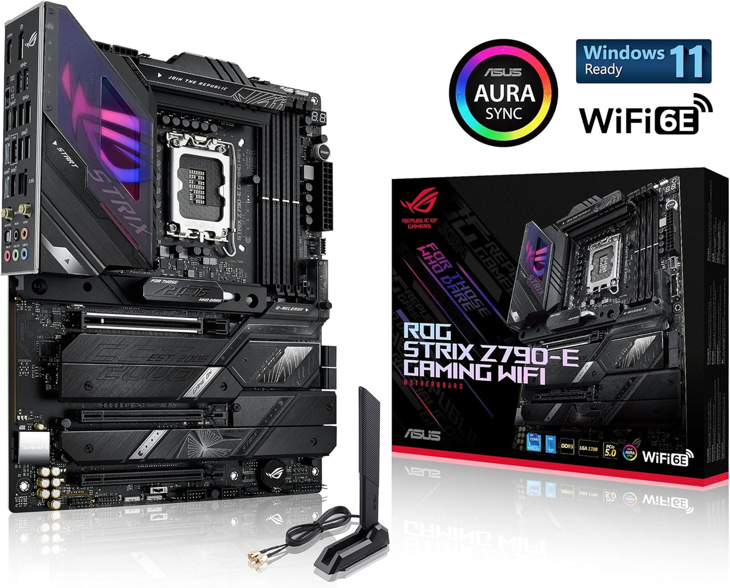 ASUS - ROG Strix Z790-E Gaming Wifi (Socket LGA 1700) Intel Z790 ATX DDR5 Wi-Fi 6E Motherboard