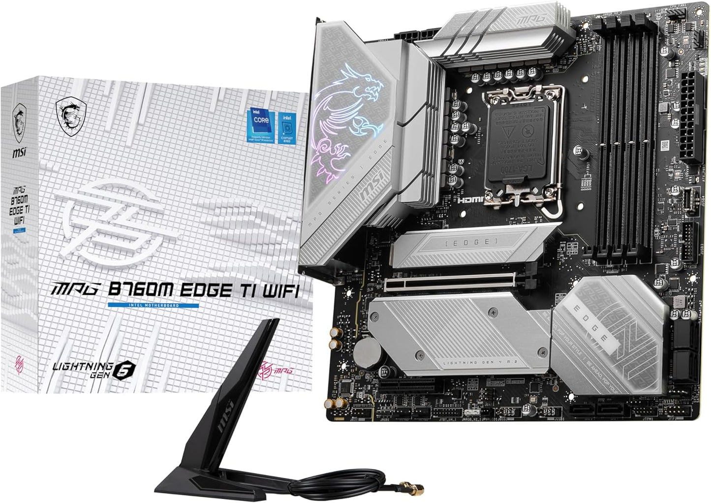 MSI MPG B760M Edge Ti Wifi LGA 1700 Intel B760 SATA 6GB/S DDR5 Micro Atx Motherboard 14th/ 13th/ 12th Gen Processors PCI-E X16 Slot 3x M.2 2.5GBps