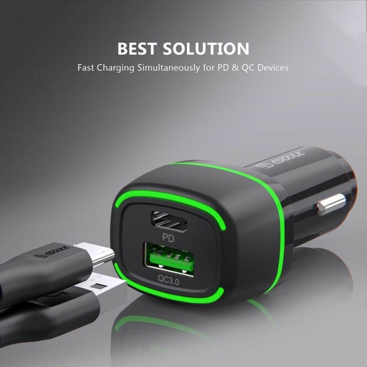 ESoulk 36W Universal Fast Car Charger 18W PD+18W QC