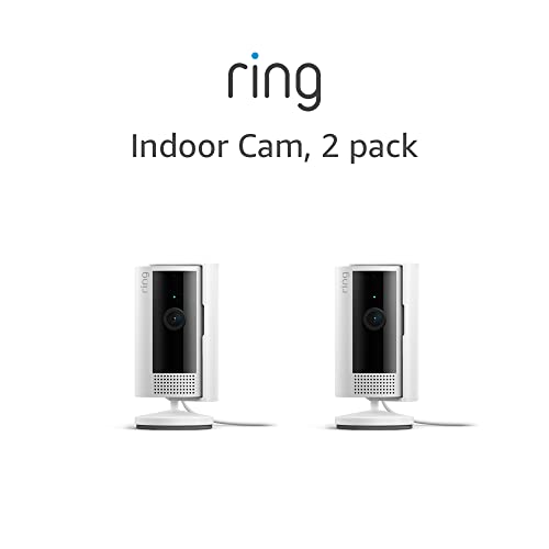 All-new Ring Indoor Cam (2nd Gen) | latest generation, 2023 release | 1080p HD Video & Color Night Vision, Two-Way Talk, and Manual Audio & Video Privacy Cover | White