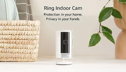 All-new Ring Indoor Cam (2nd Gen) | latest generation, 2023 release | 1080p HD Video & Color Night Vision, Two-Way Talk, and Manual Audio & Video Privacy Cover | White