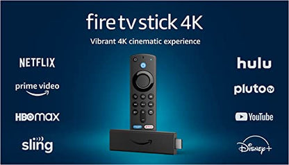 Amazon Fire TV Stick 4K, brilliant 4K streaming quality, TV and smart home controls, free and live TV