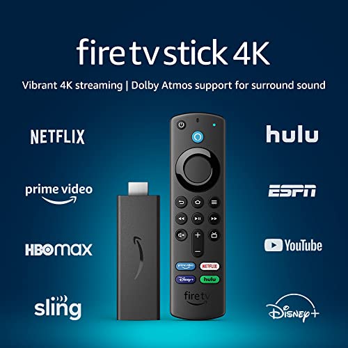 Amazon Fire TV Stick 4K, brilliant 4K streaming quality, TV and smart home controls, free and live TV